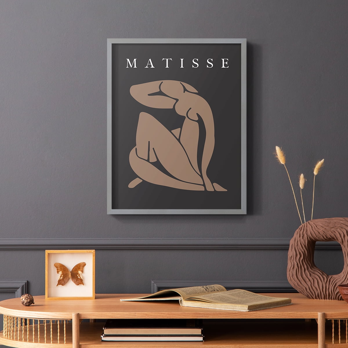 Matisse CCCLXXVII in Gray Solid Wood 16 x 20 Framed Print