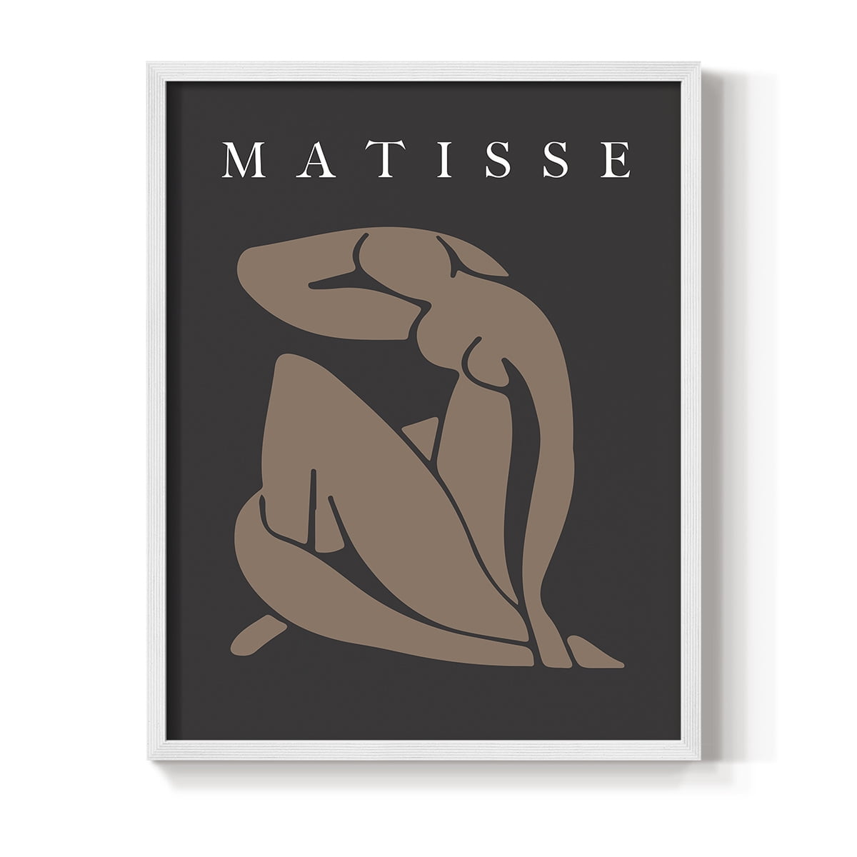 Matisse CCCLXXVII in White Solid Wood 22 x 28 Framed Print