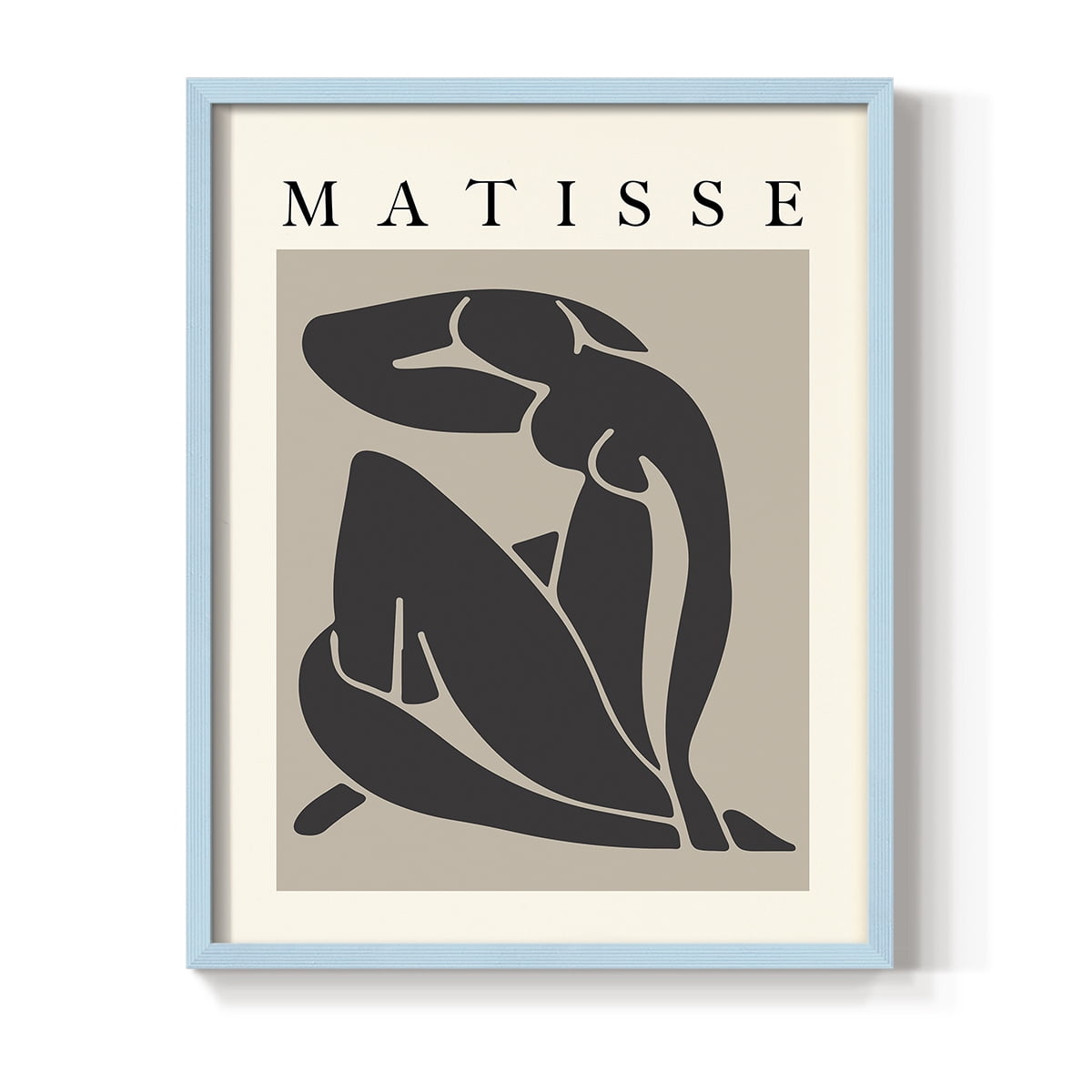 Matisse CCCLXXX in Blue Solid Wood 22 x 28 Framed Print