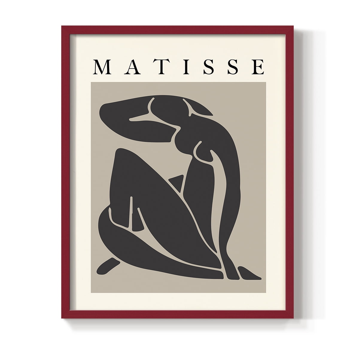 Matisse CCCLXXX in Red Solid Wood 11 x 14 Framed Print