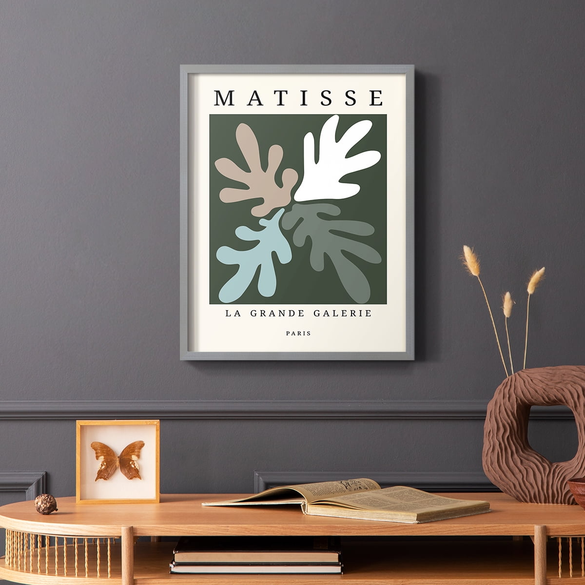 Matisse CCCLXXXIV in Gray Solid Wood 22 x 28 Framed Print