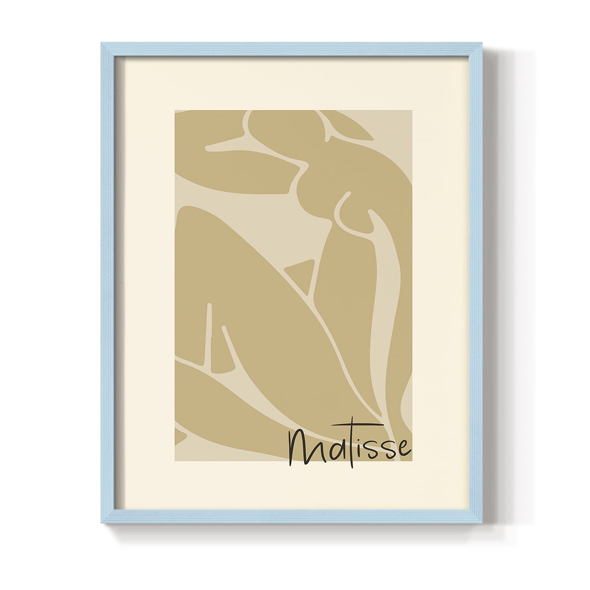 Matisse CCCV in Blue Solid Wood 22 x 28 Framed Print