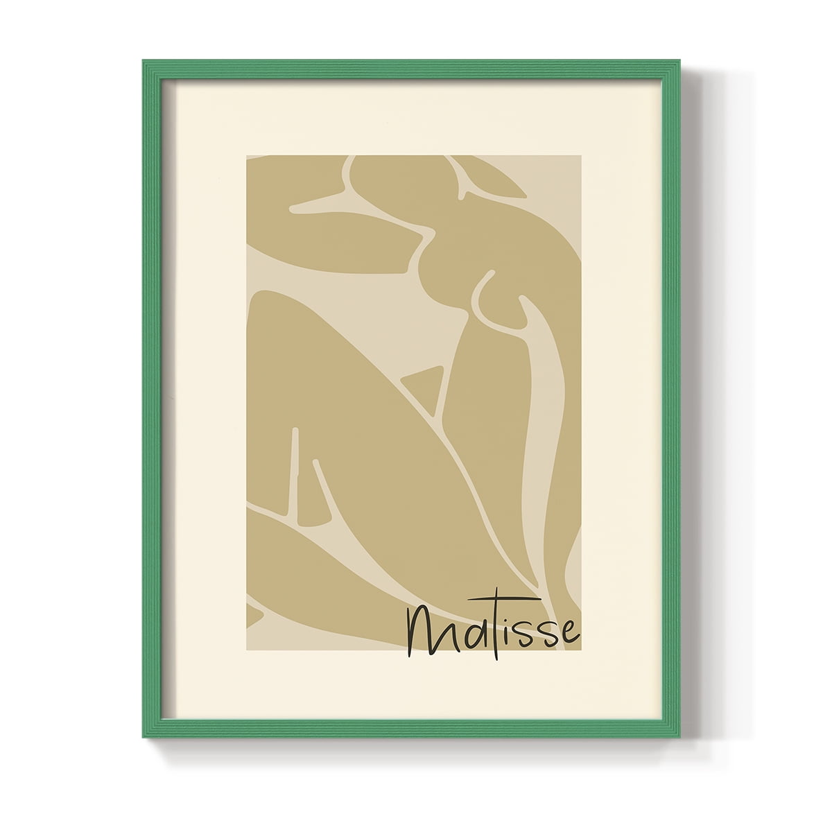 Matisse CCCV in Green Solid Wood 11 x 14 Framed Print