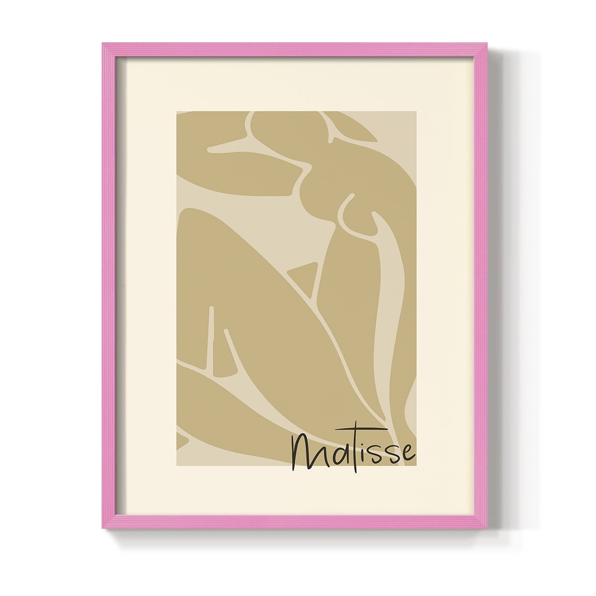 Matisse CCCV in Pink Solid Wood 11 x 14 Framed Print