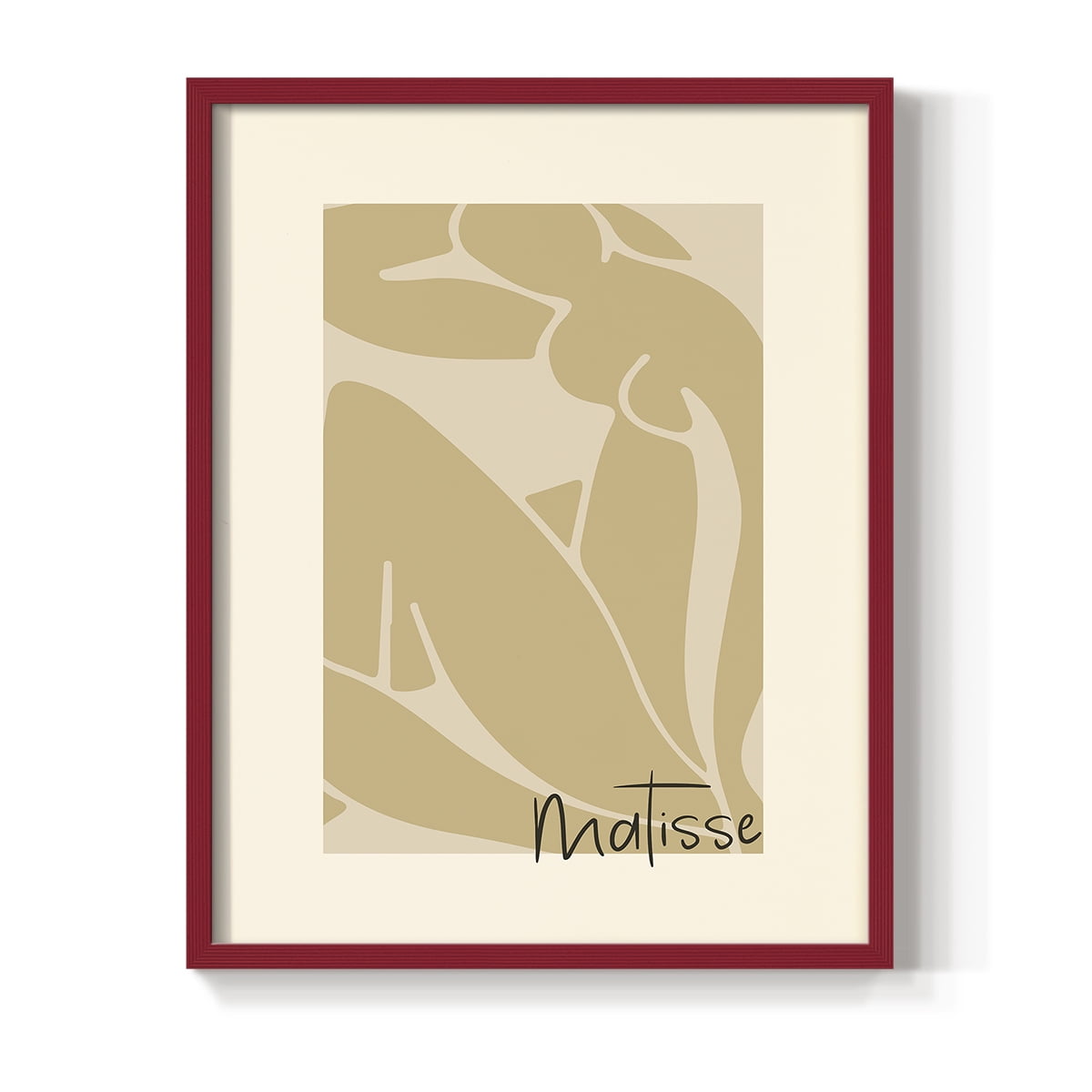 Matisse CCCV in Red Solid Wood 11 x 14 Framed Print