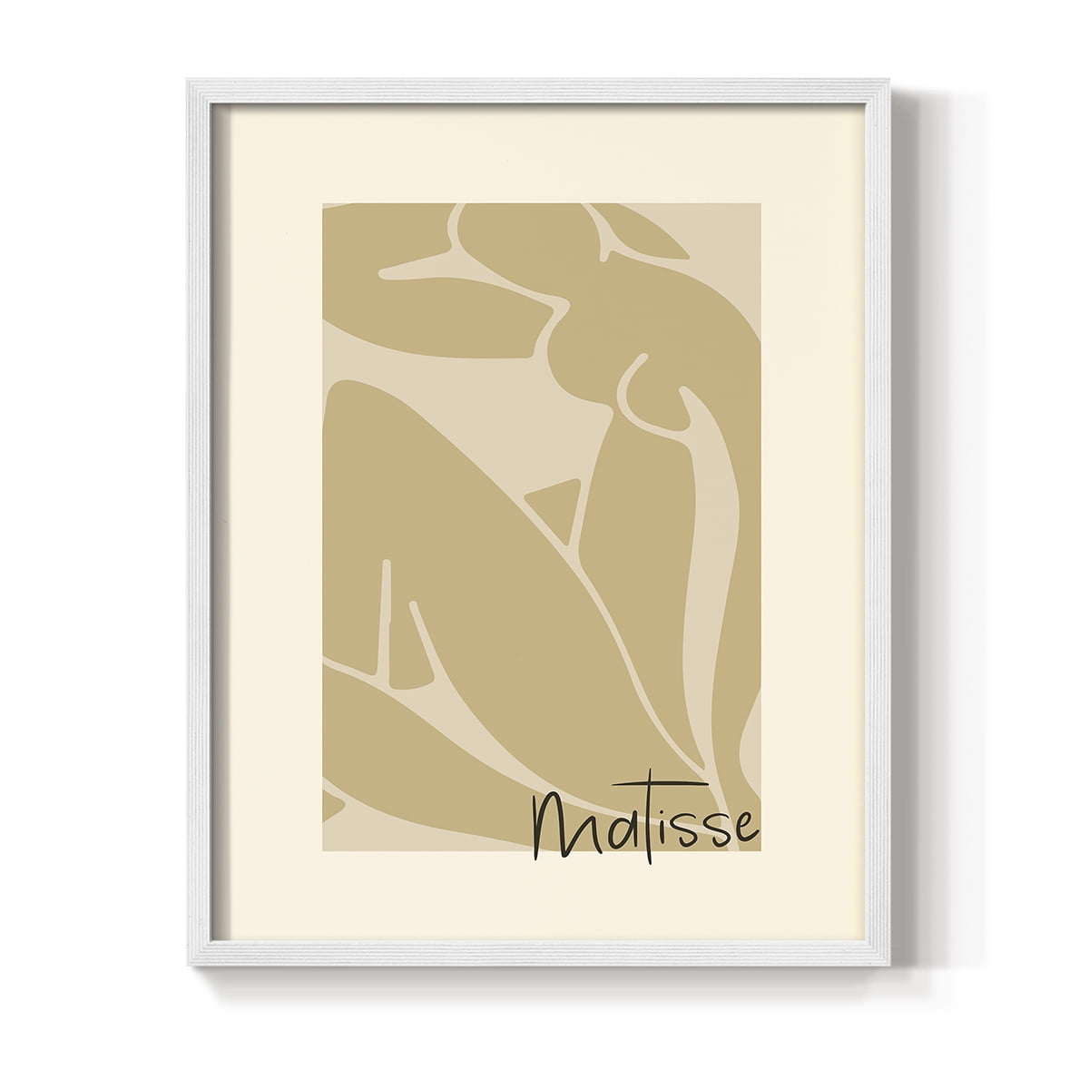 Matisse CCCV in White Solid Wood 16 x 20 Framed Print