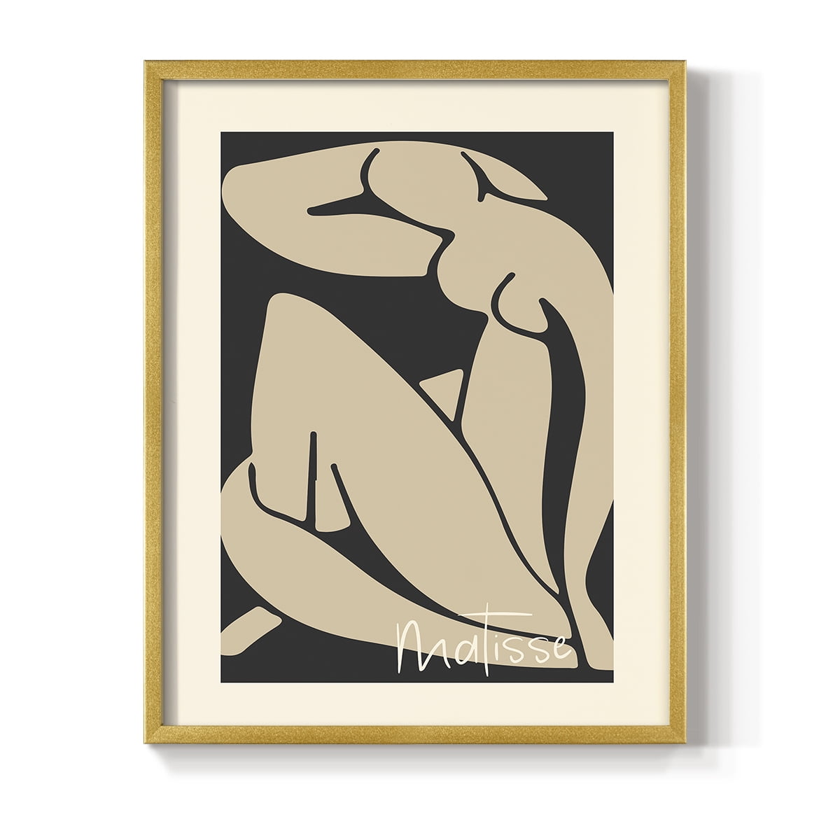 Matisse CCCVI in Gold Solid Wood 22 x 28 Framed Print