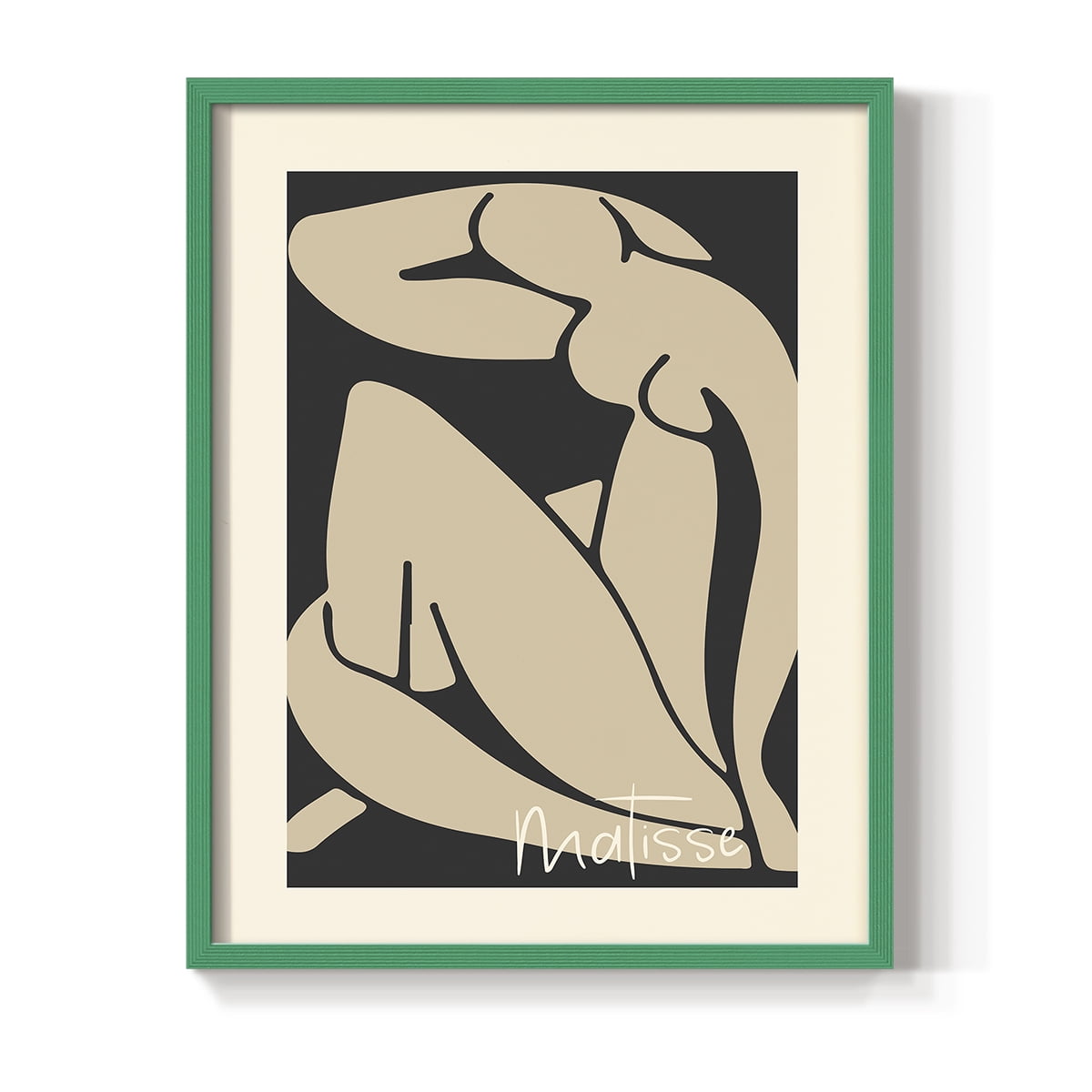 Matisse CCCVI in Green Solid Wood 22 x 28 Framed Print