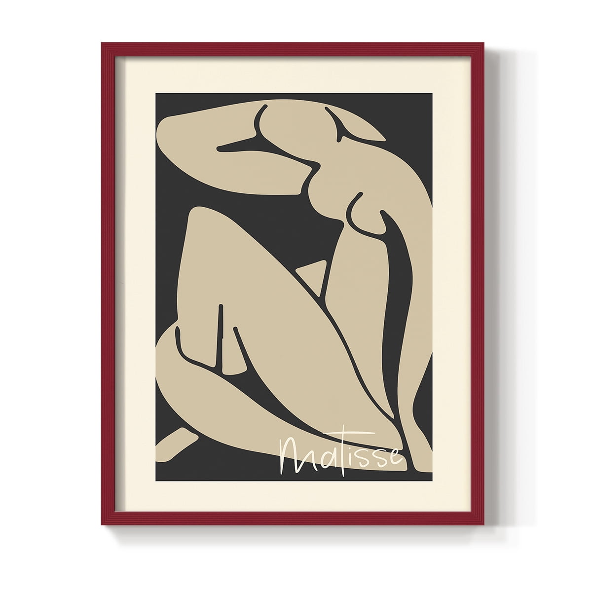 Matisse CCCVI in Red Solid Wood 16 x 20 Framed Print