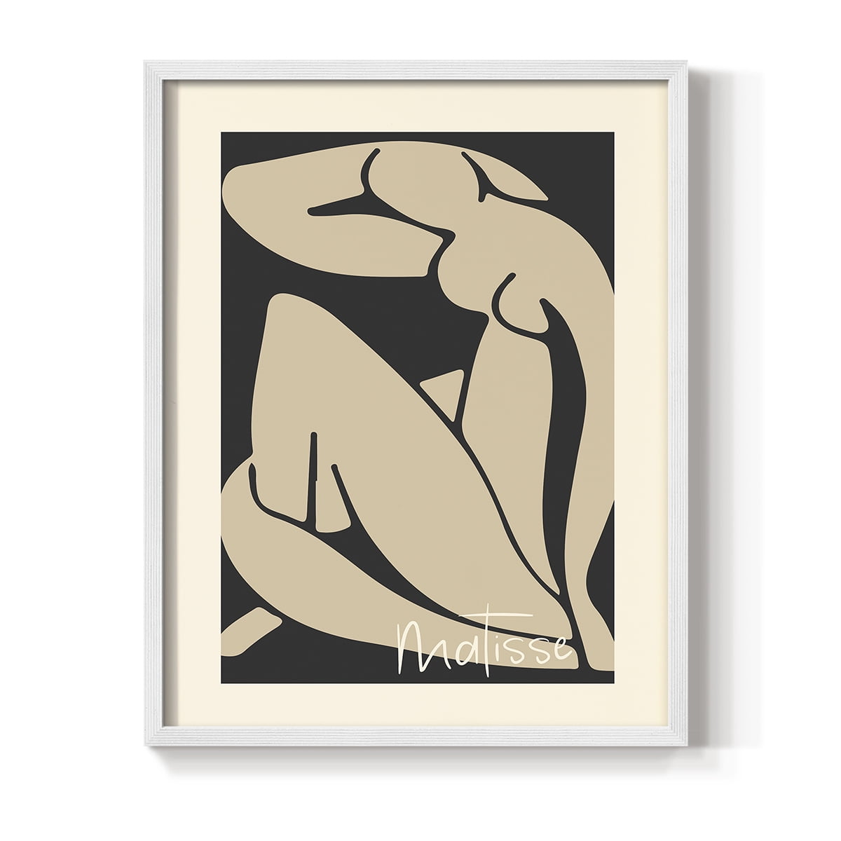 Matisse CCCVI in White Solid Wood 22 x 28 Framed Print