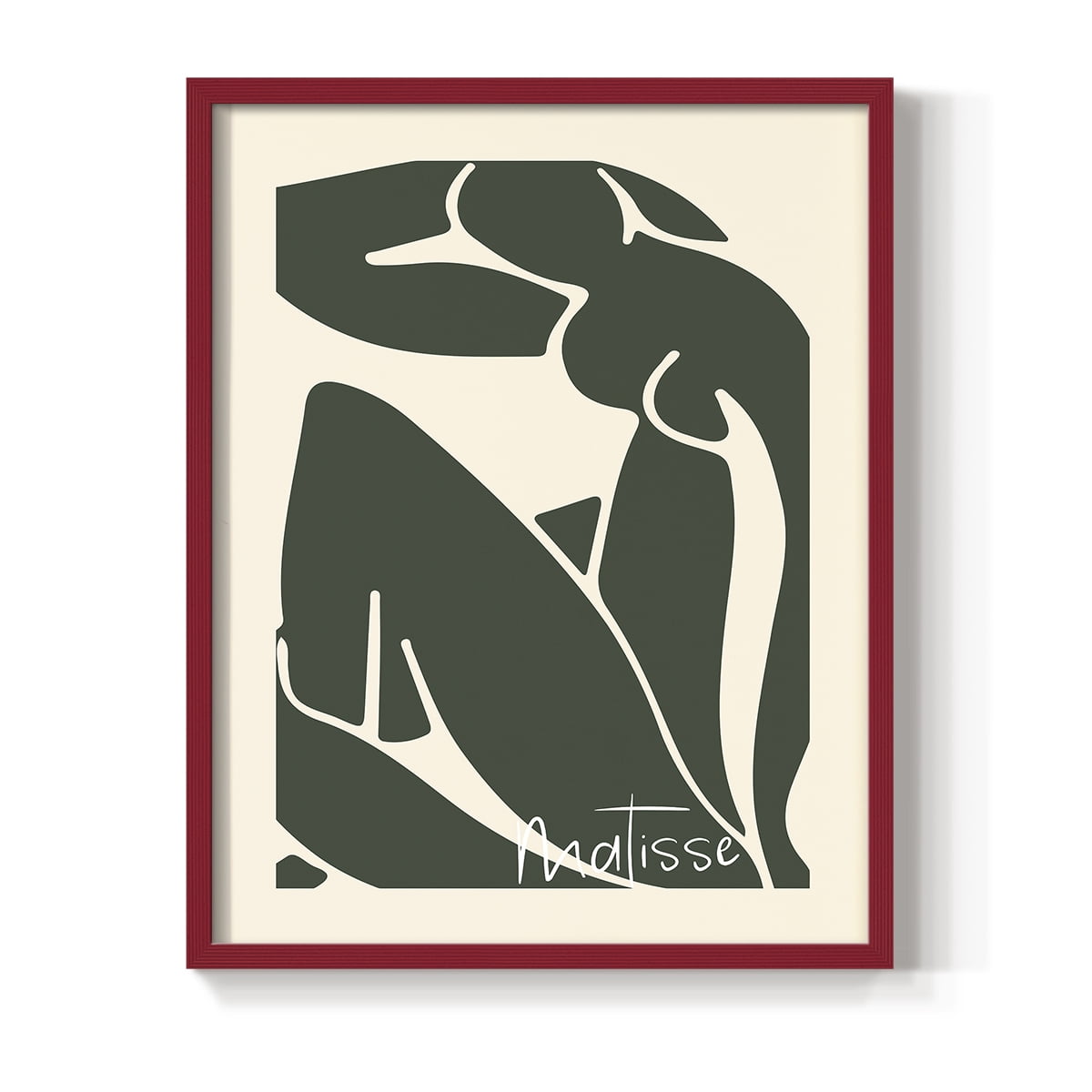 Matisse CCCVII in Red Solid Wood 8 x 10 Framed Print