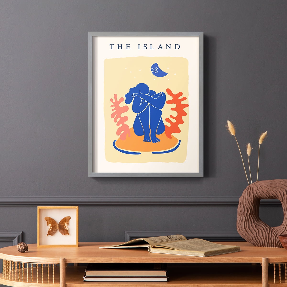 Matisse CCCXIV in Gray Solid Wood 16 x 20 Framed Print