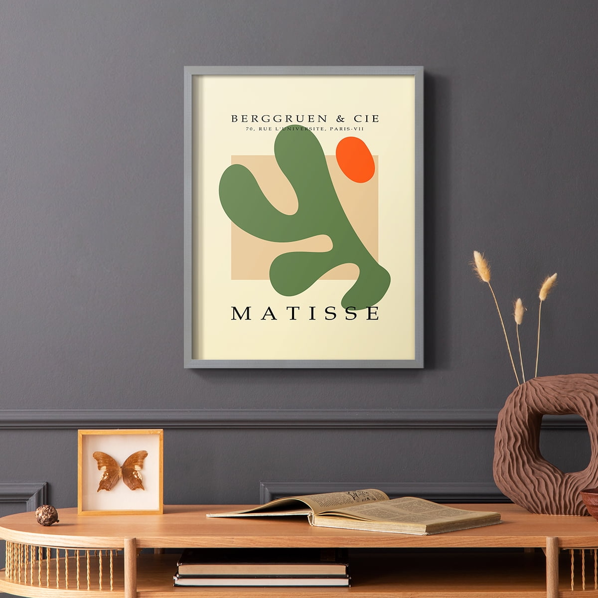 Matisse CCCXLI in Gray Solid Wood 8 x 10 Framed Print