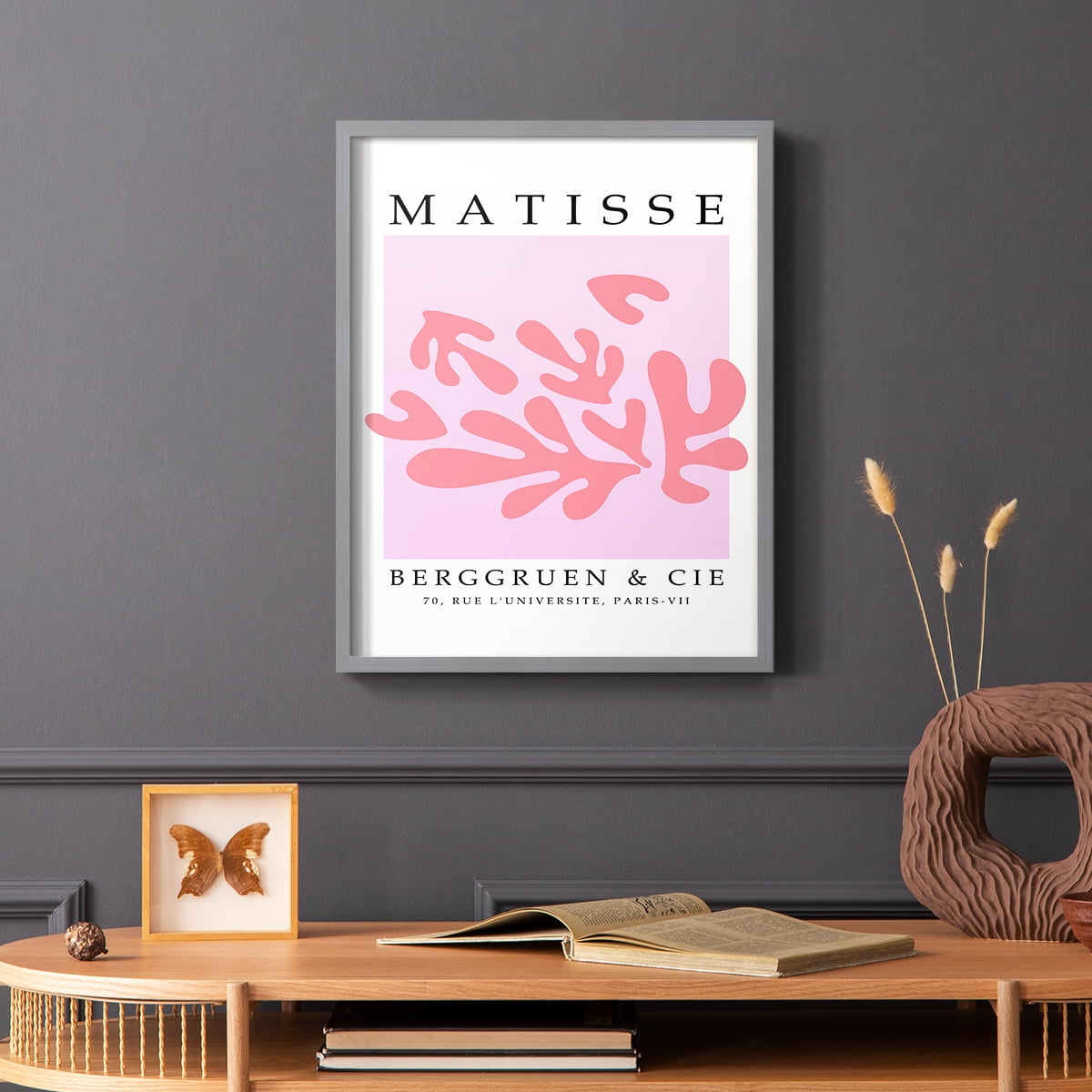 Matisse CCCXLII in Gray Solid Wood 16 x 20 Framed Print