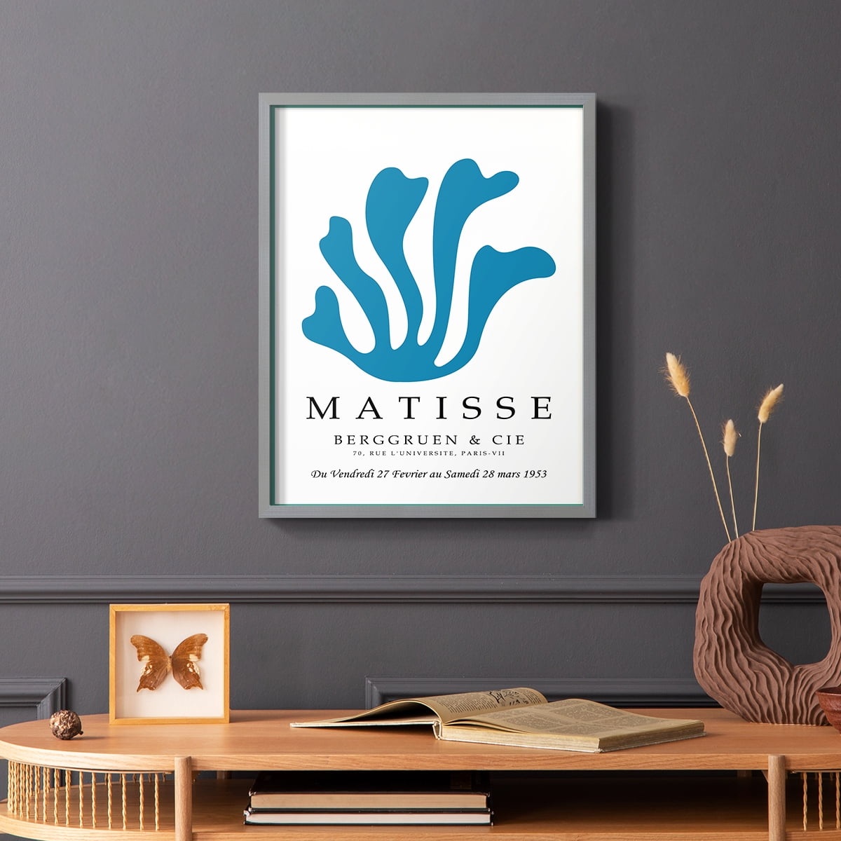 Matisse CCCXLIX in Gray Solid Wood 16 x 20 Framed Print