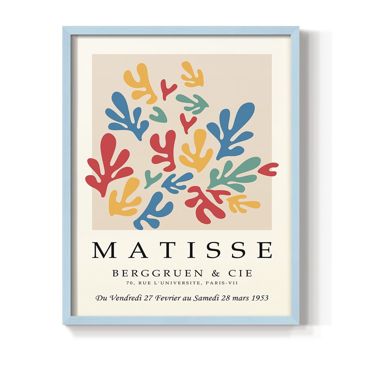 Matisse CCCXLV in Blue Solid Wood 16 x 20 Framed Print