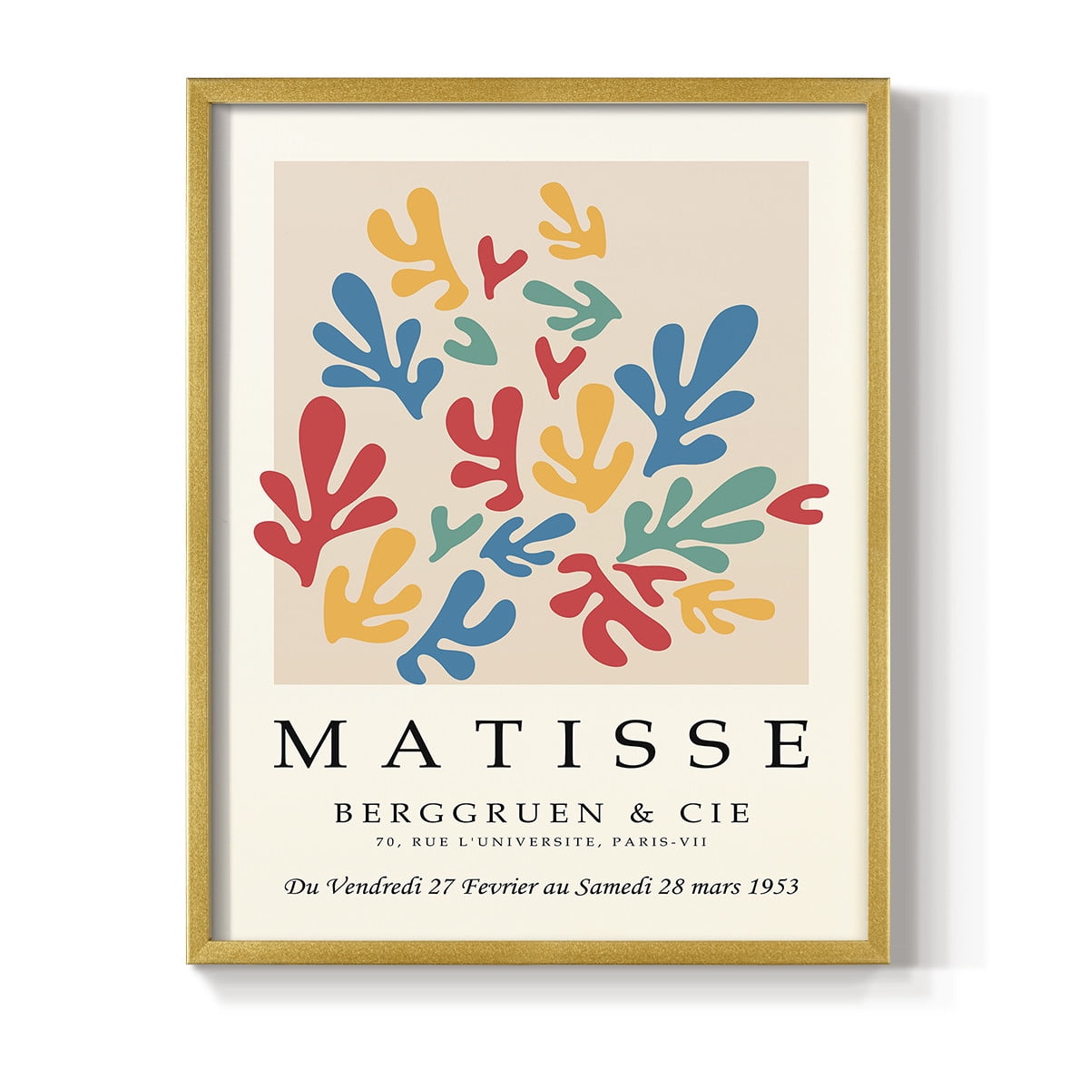 Matisse CCCXLV in Gold Solid Wood 8 x 10 Framed Print