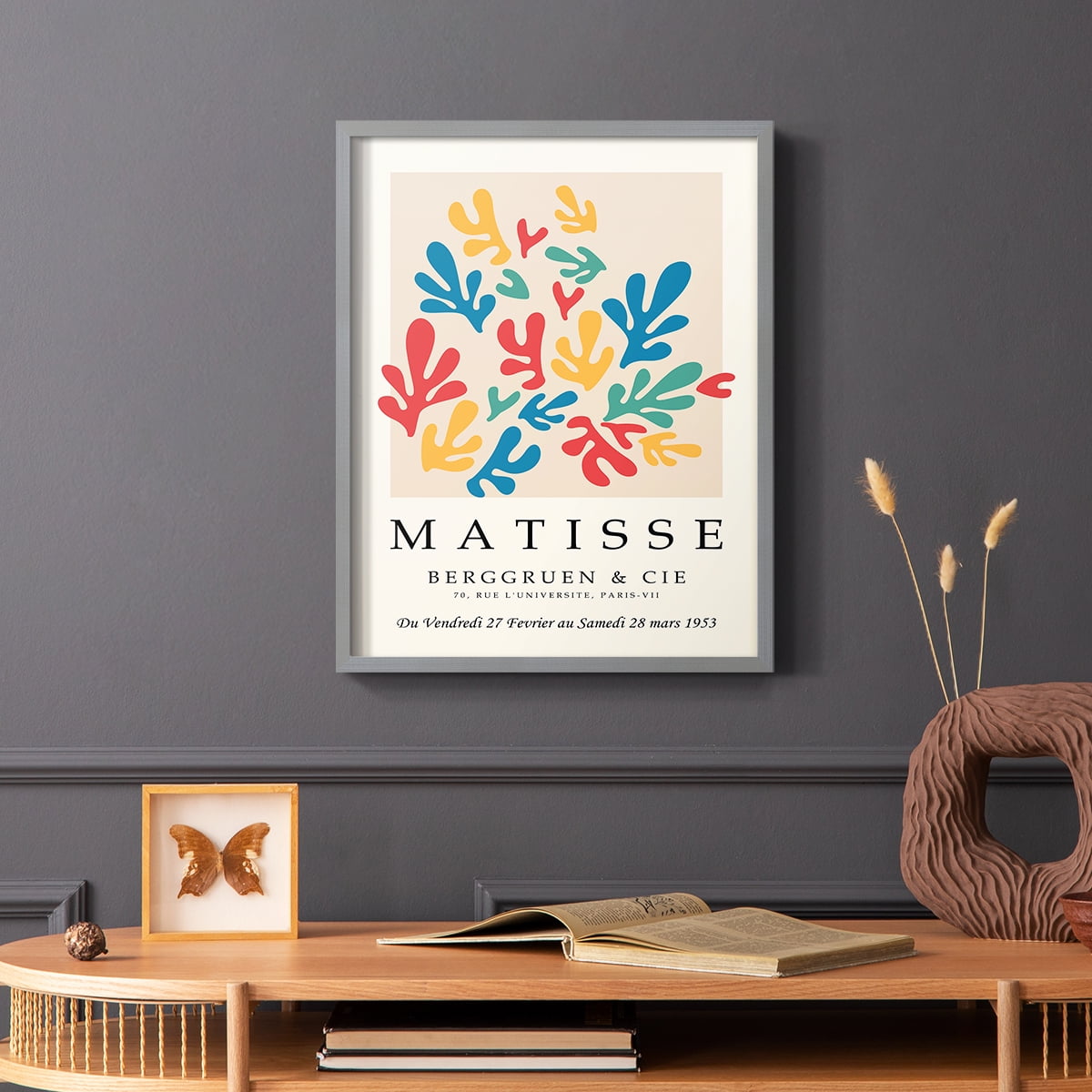 Matisse CCCXLV in Gray Solid Wood 11 x 14 Framed Print