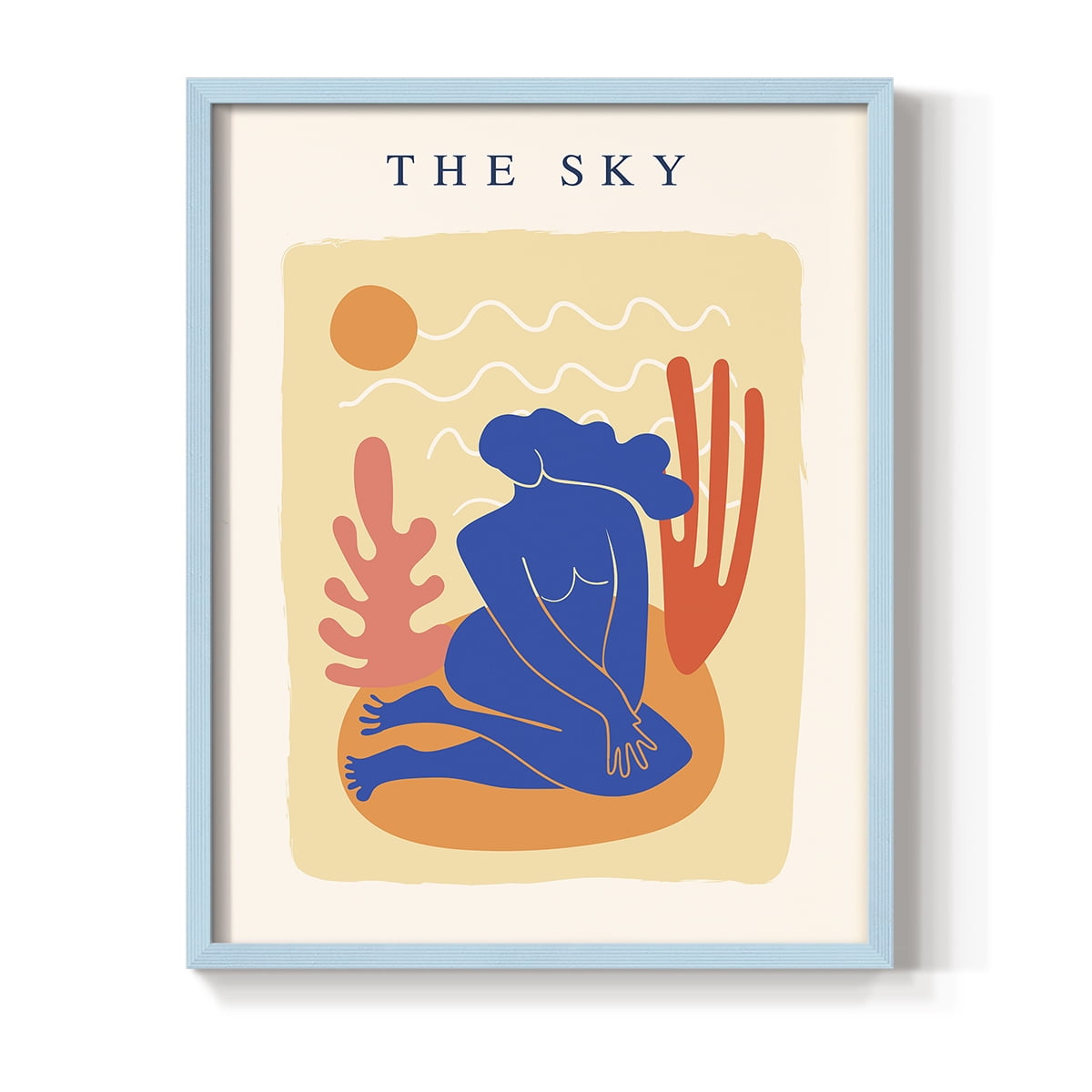 Matisse CCCXVII in Blue Solid Wood 11 x 14 Framed Print