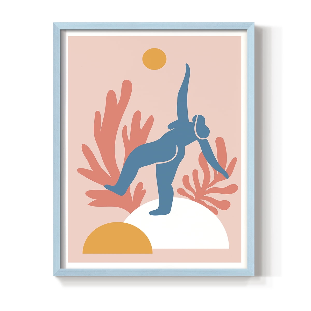 Matisse CCCXVIII in Blue Solid Wood 11 x 14 Framed Print