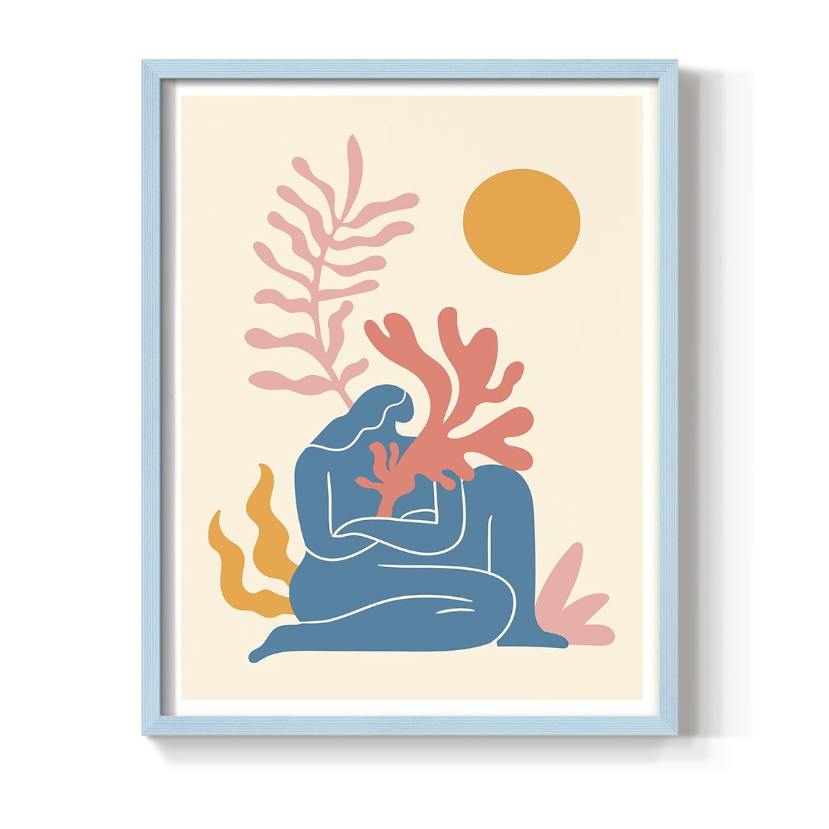 Matisse CCCXX in Blue Solid Wood 8 x 10 Framed Print