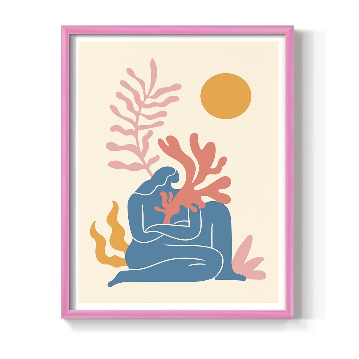 Matisse CCCXX in Pink Solid Wood 22 x 28 Framed Print