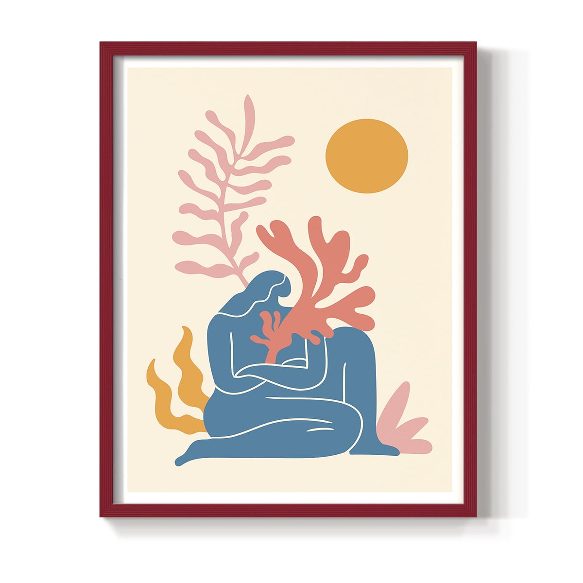 Matisse CCCXX in Red Solid Wood 11 x 14 Framed Print