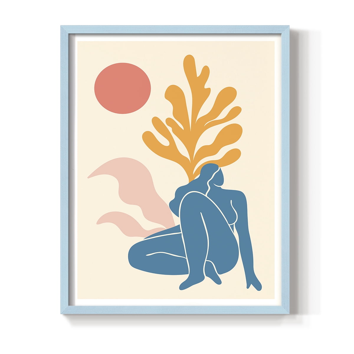 Matisse CCCXXI in Blue Solid Wood 22 x 28 Framed Print