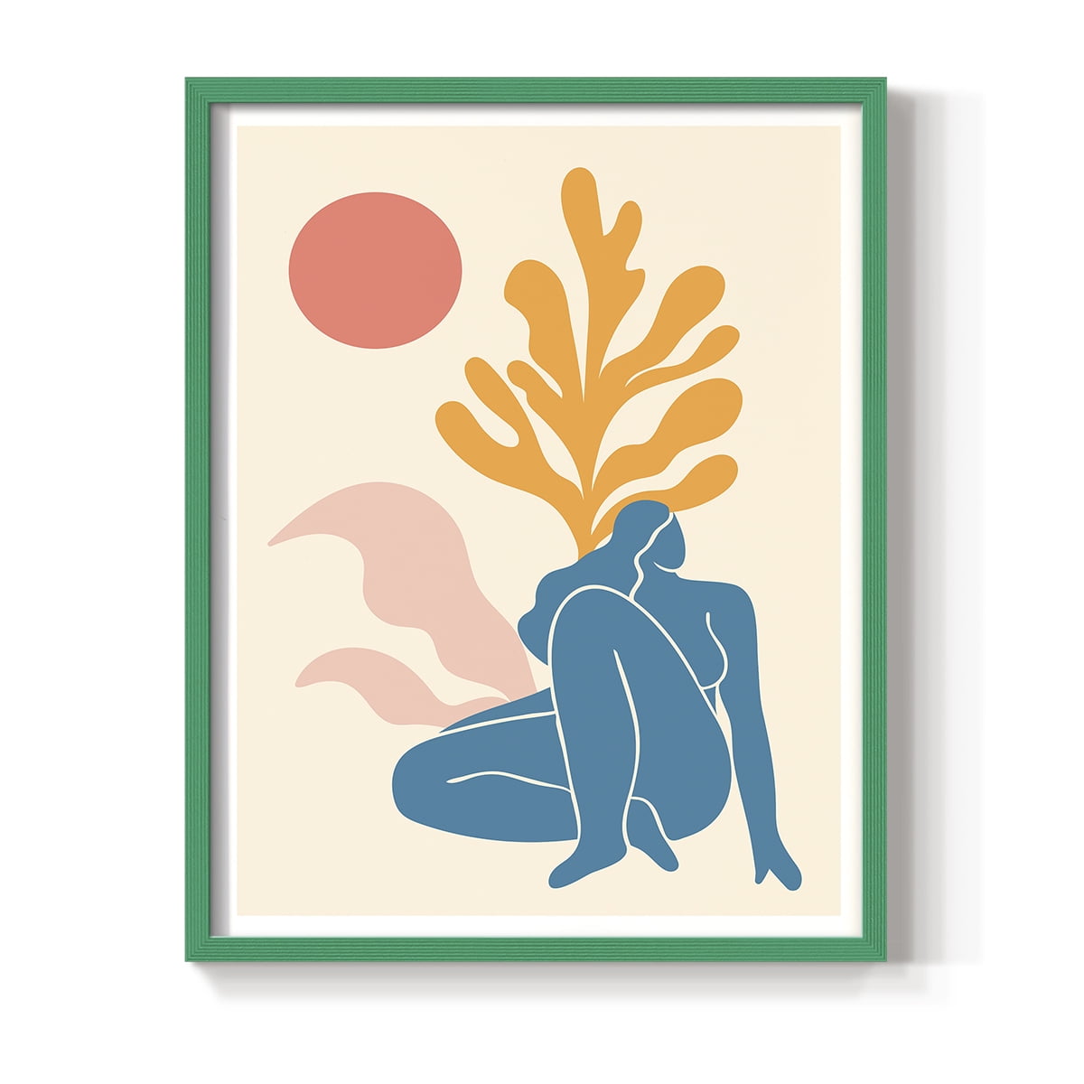 Matisse CCCXXI in Green Solid Wood 22 x 28 Framed Print