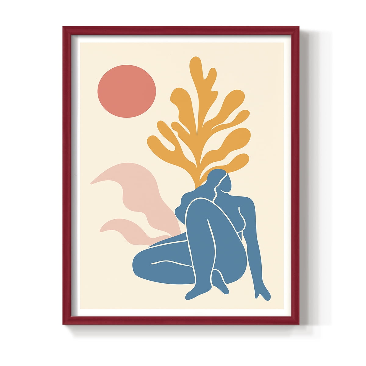 Matisse CCCXXI in Red Solid Wood 8 x 10 Framed Print