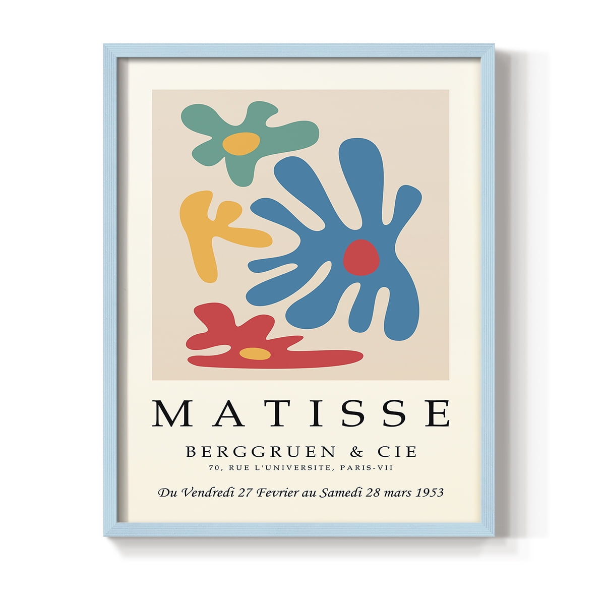 Matisse CCCXXIII in Blue Solid Wood 8 x 10 Framed Print