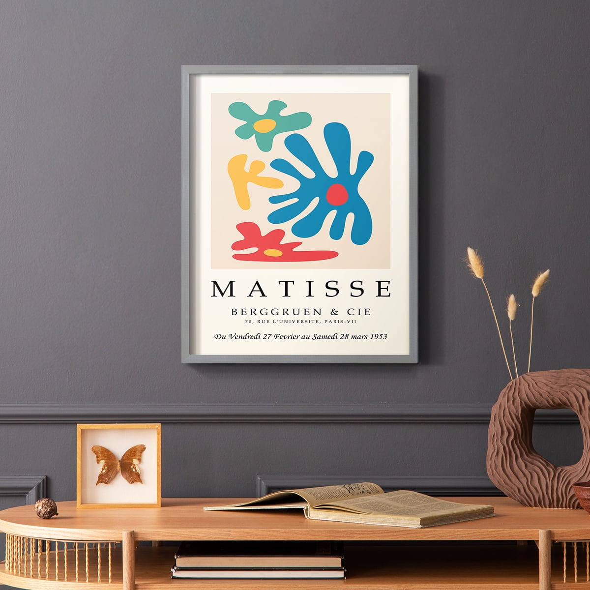 Matisse CCCXXIII in Gray Solid Wood 22 x 28 Framed Print