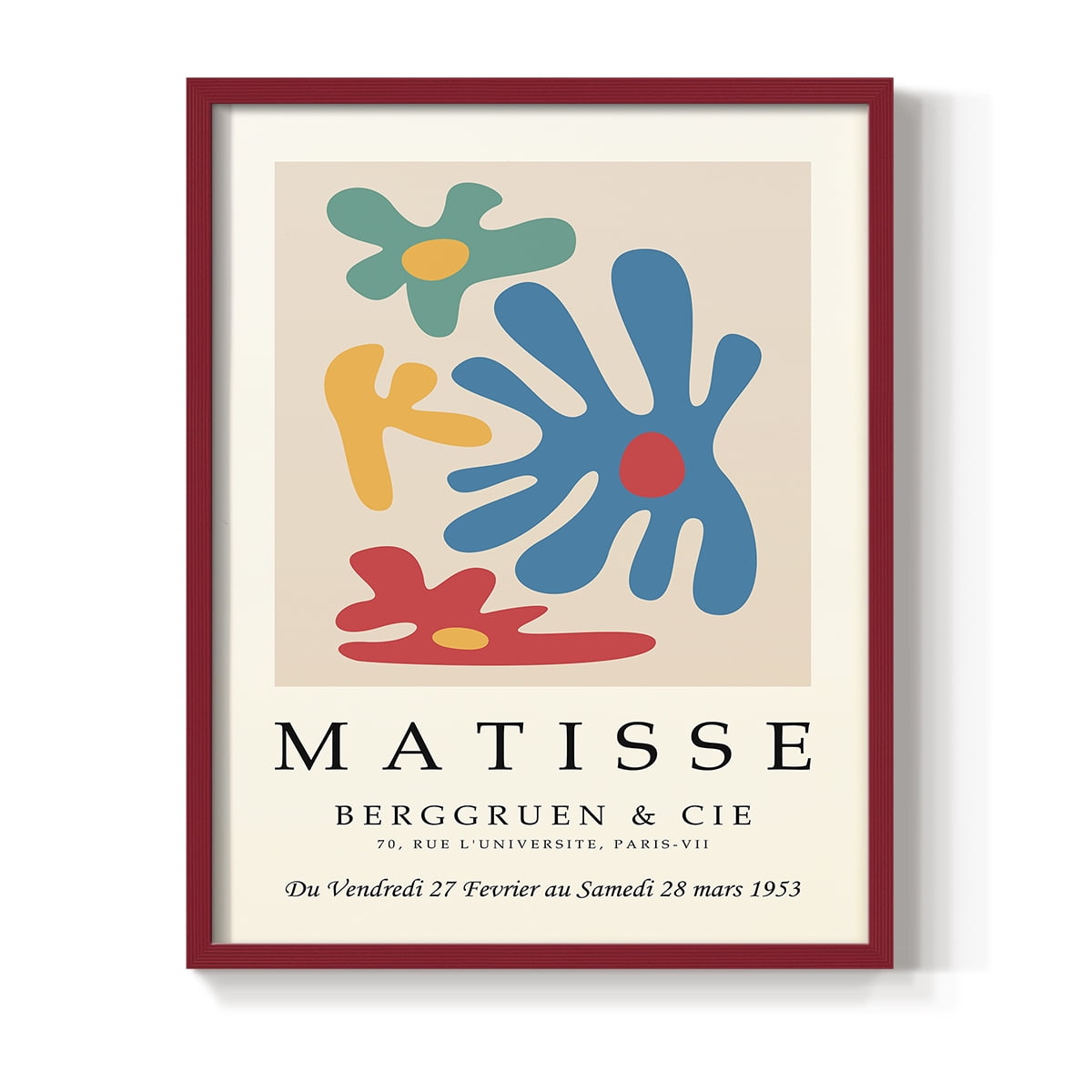 Matisse CCCXXIII in Red Solid Wood 8 x 10 Framed Print