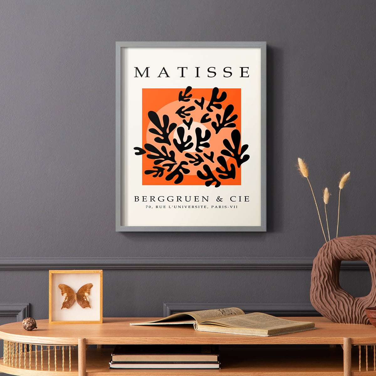 Matisse CCCXXIV in Gray Solid Wood 22 x 28 Framed Print