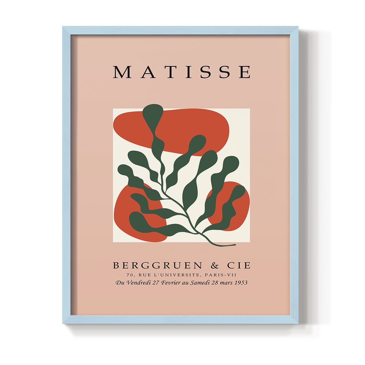 Matisse CCCXXIX in Blue Solid Wood 8 x 10 Framed Print