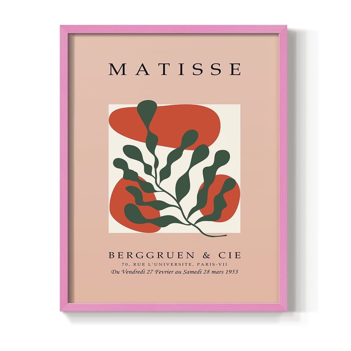Matisse CCCXXIX in Pink Solid Wood 8 x 10 Framed Print
