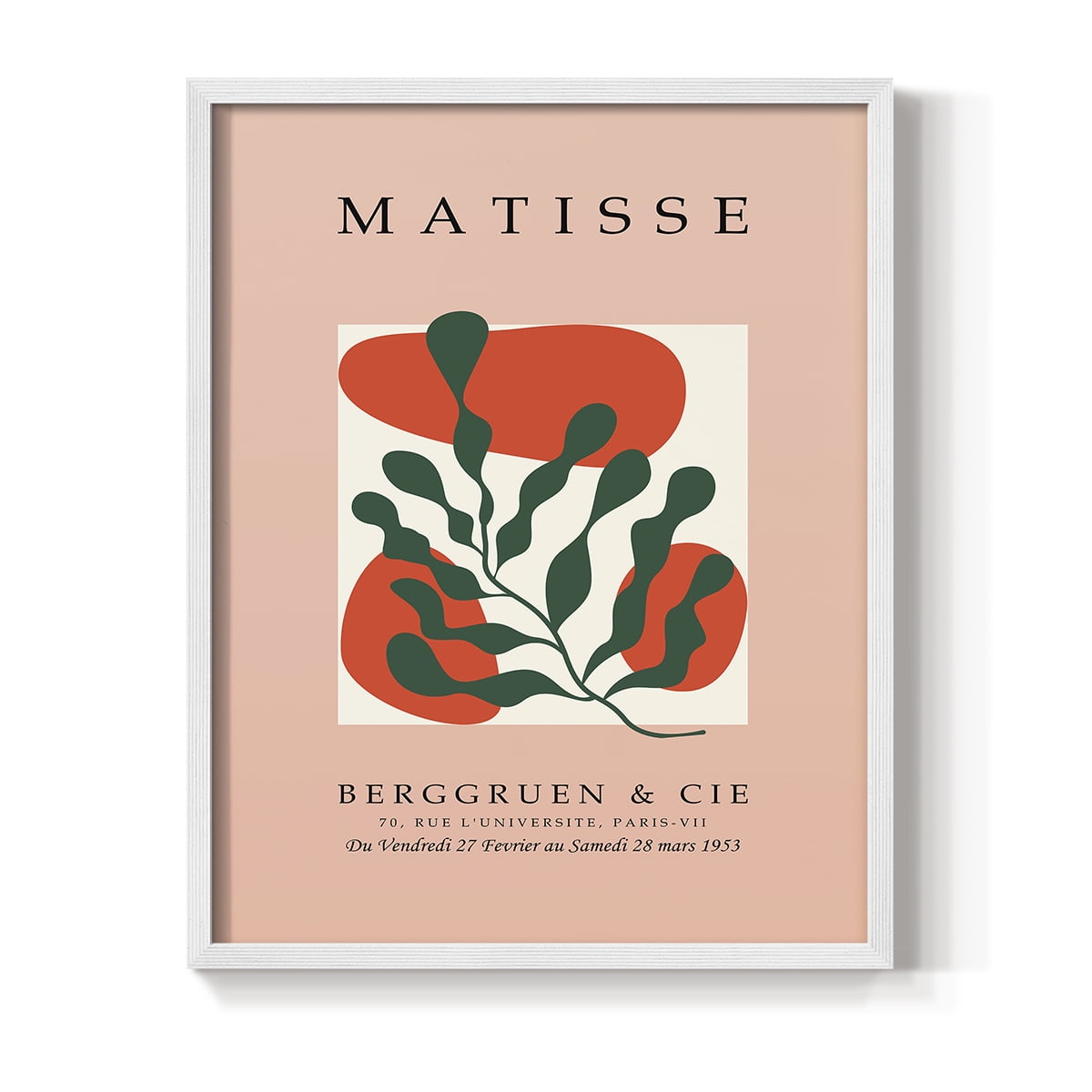 Matisse CCCXXIX in White Solid Wood 11 x 14 Framed Print