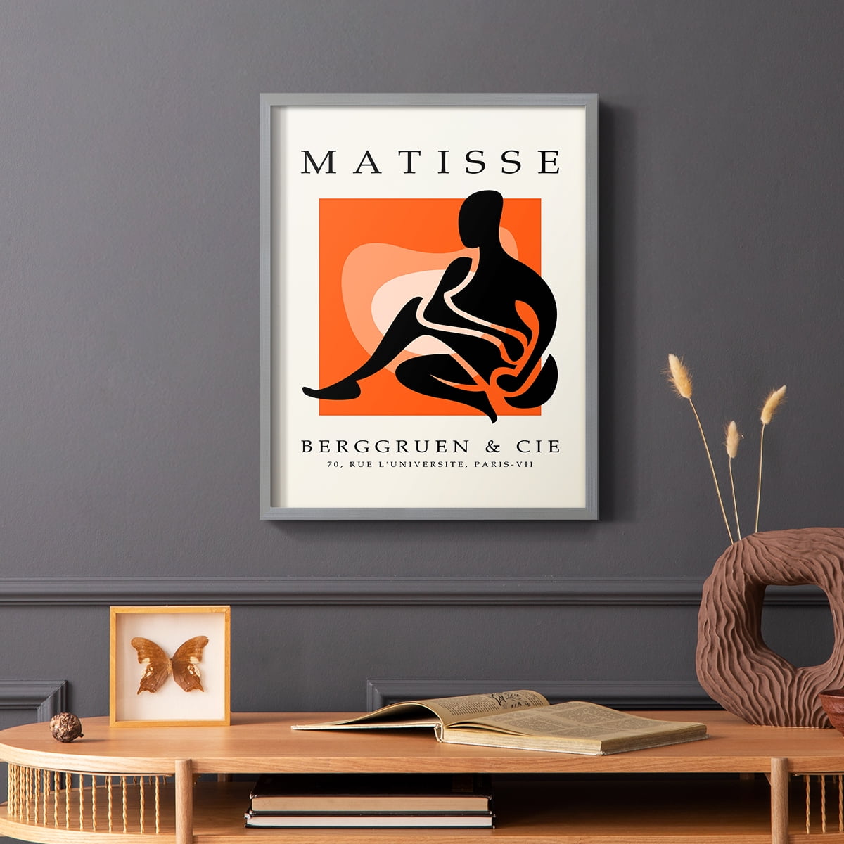 Matisse CCCXXV in Gray Solid Wood 11 x 14 Framed Print