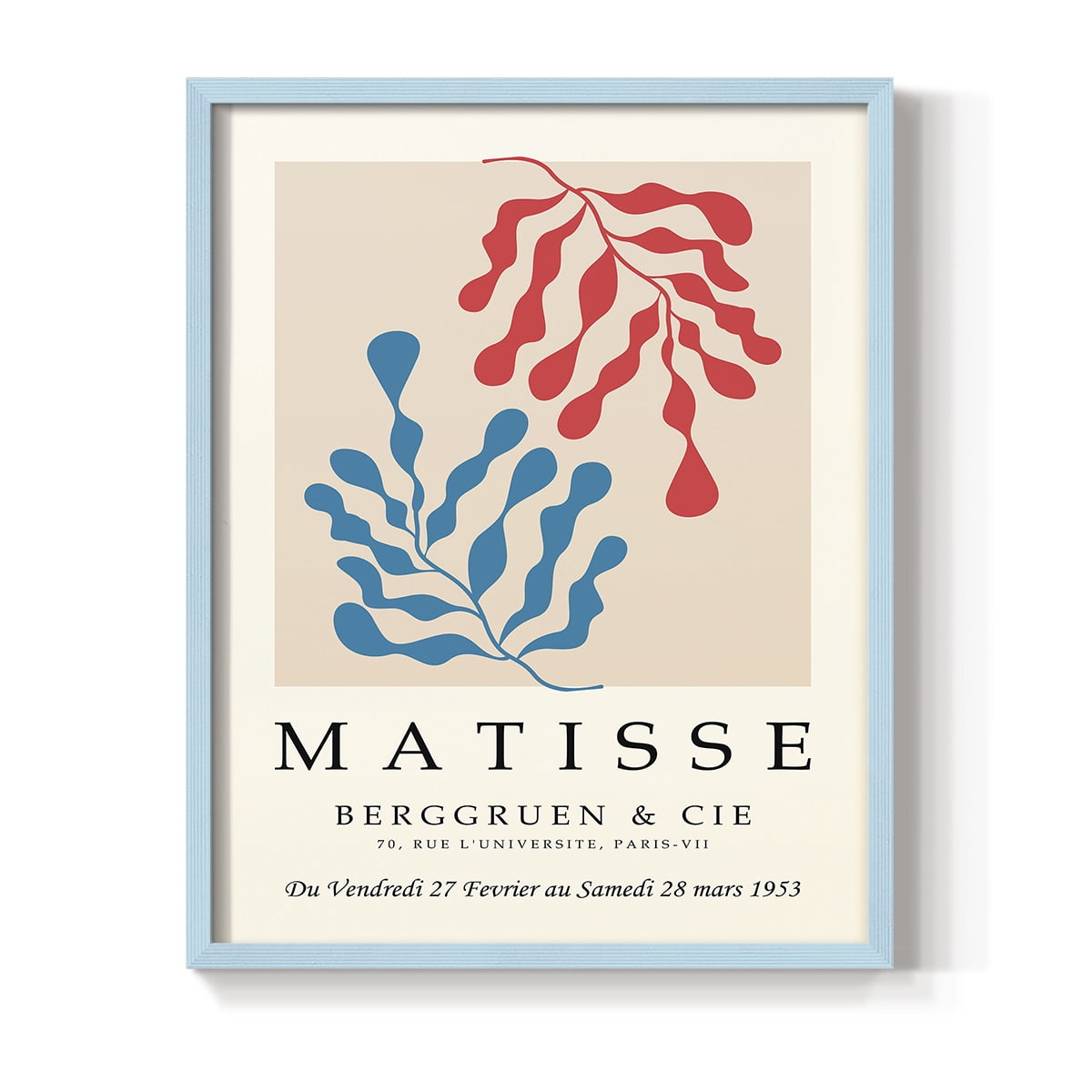 Matisse CCCXXVI in Blue Solid Wood 22 x 28 Framed Print
