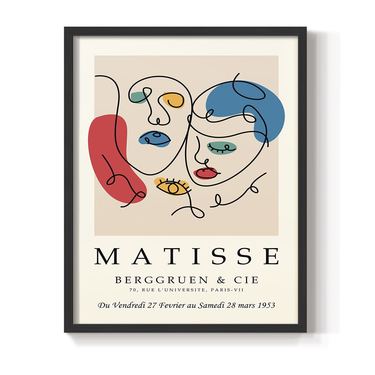 Matisse CCCXXVIII in Black Solid Wood 16 x 20 Framed Print