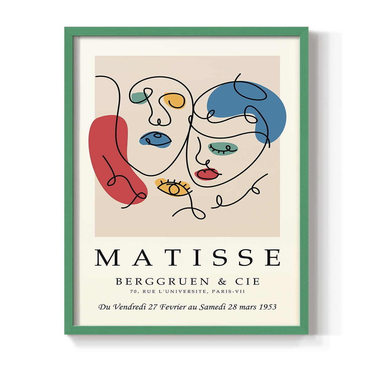 Matisse CCCXXVIII in Green Solid Wood 22 x 28 Framed Print