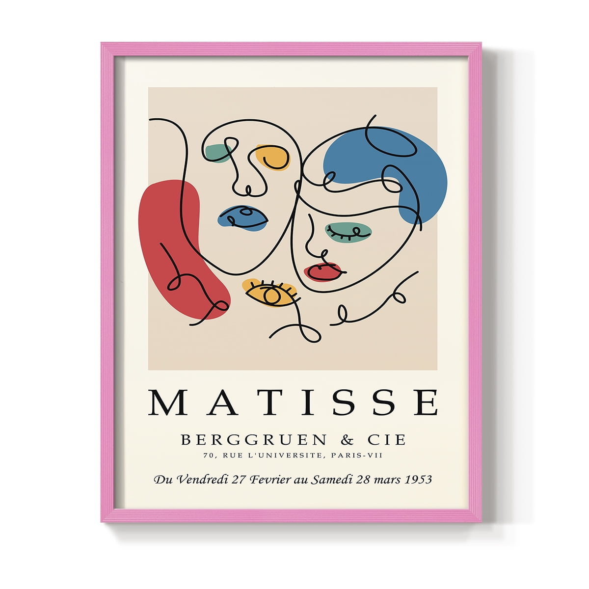 Matisse CCCXXVIII in Pink Solid Wood 22 x 28 Framed Print