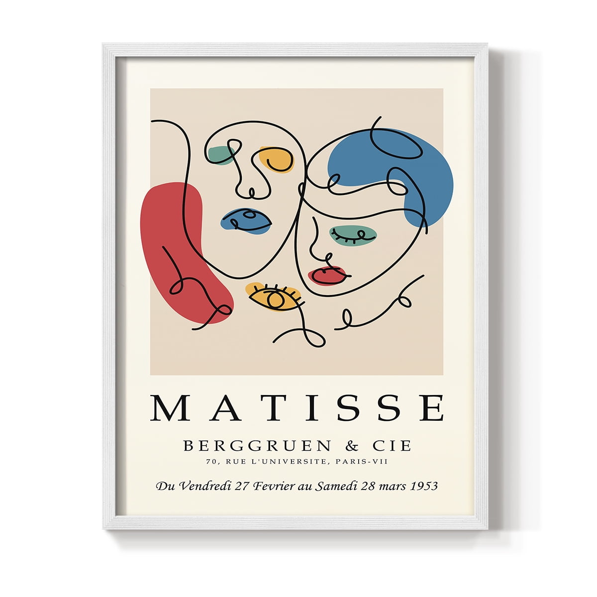 Matisse CCCXXVIII in White Solid Wood 8 x 10 Framed Print
