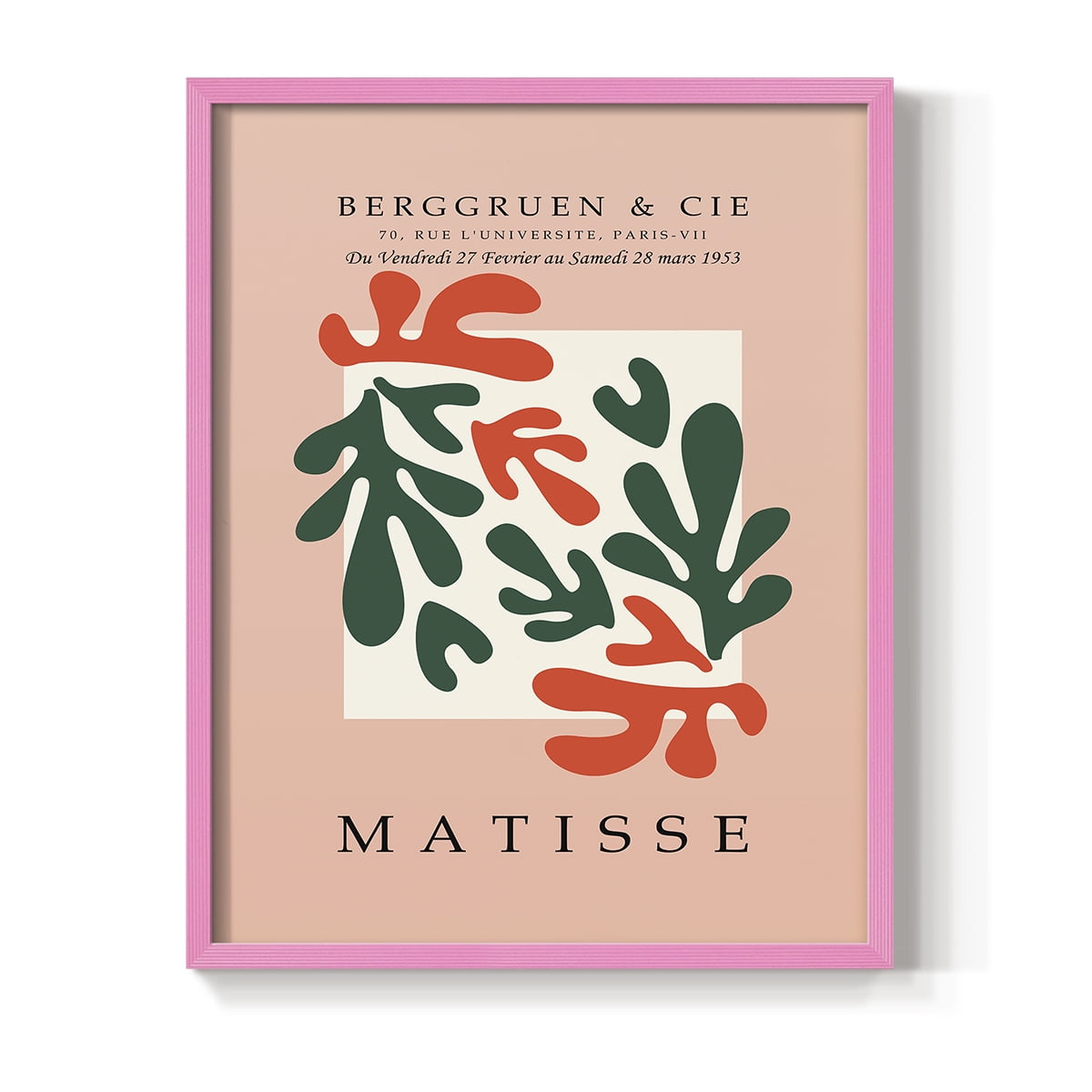 Matisse CCCXXX in Pink Solid Wood 11 x 14 Framed Print - Walmart.com