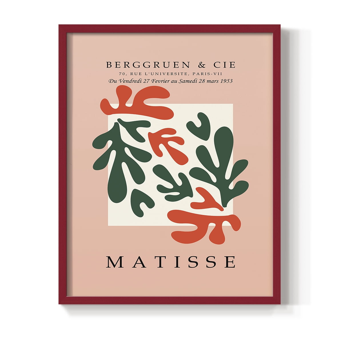 Matisse CCCXXX in Red Solid Wood 16 x 20 Framed Print