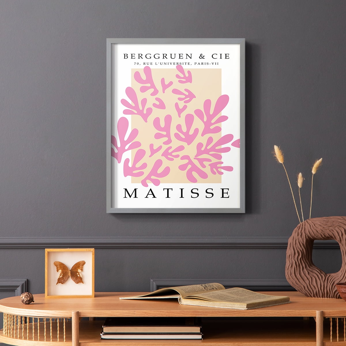 Matisse CCCXXXII in Gray Solid Wood 22 x 28 Framed Print