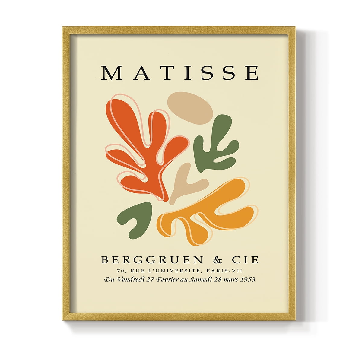 Matisse CCCXXXVIII in Gold Solid Wood 8 x 10 Framed Print