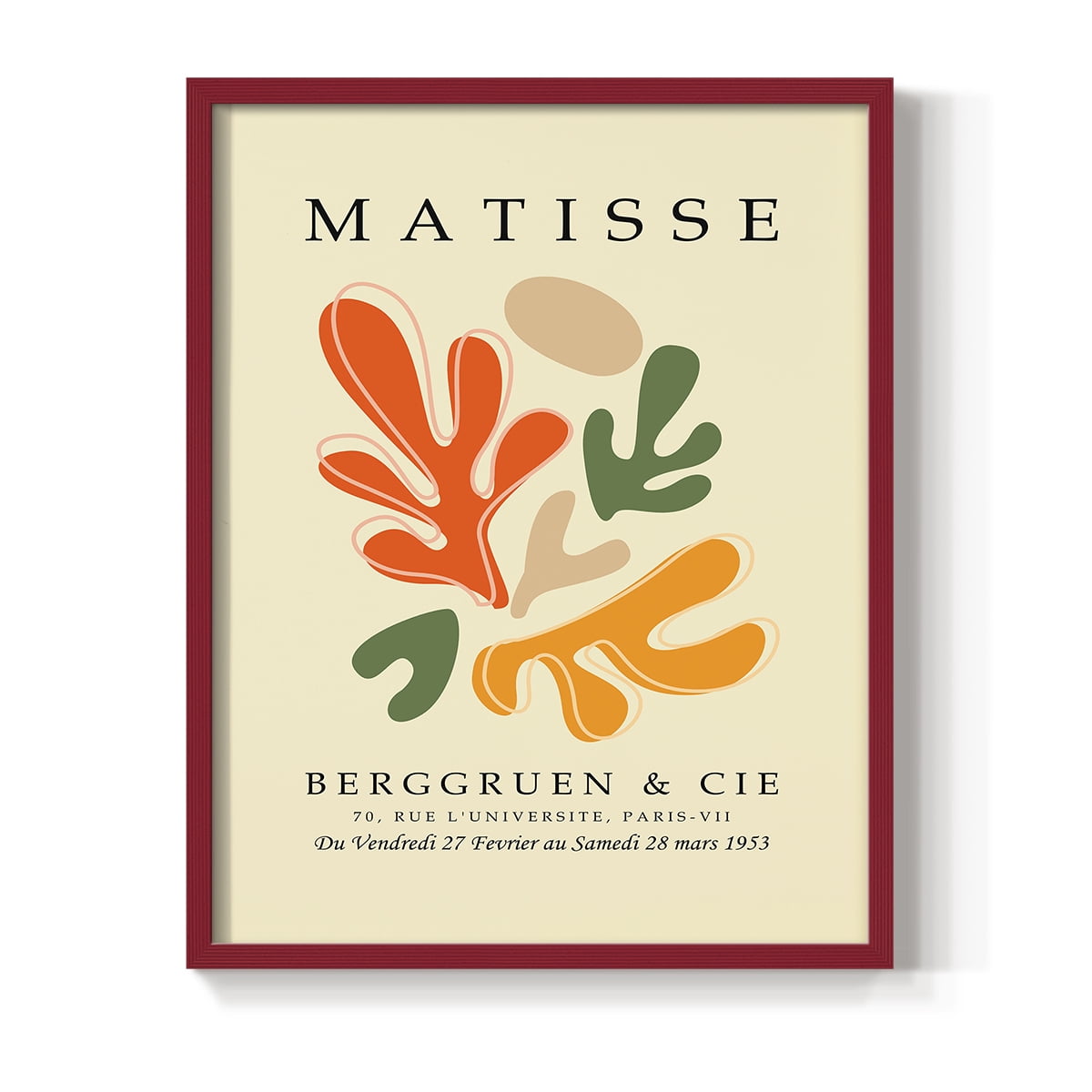 Matisse CCCXXXVIII in Red Solid Wood 8 x 10 Framed Print