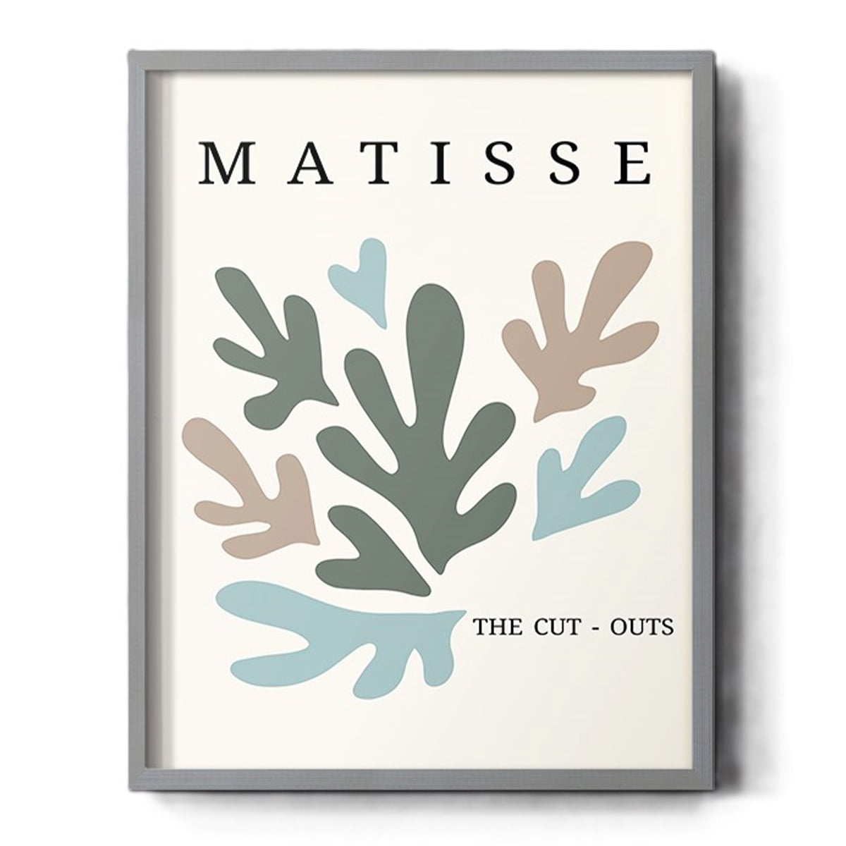 Matisse CDII in Gray Solid Wood Framed Print No Nail Hanging