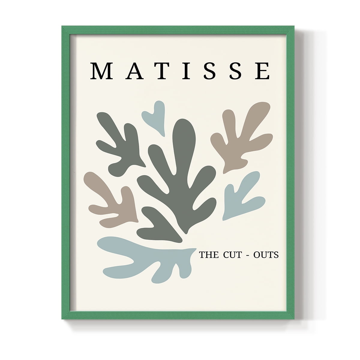 Matisse CDII in Green Solid Wood Framed Print No Nail Hanging